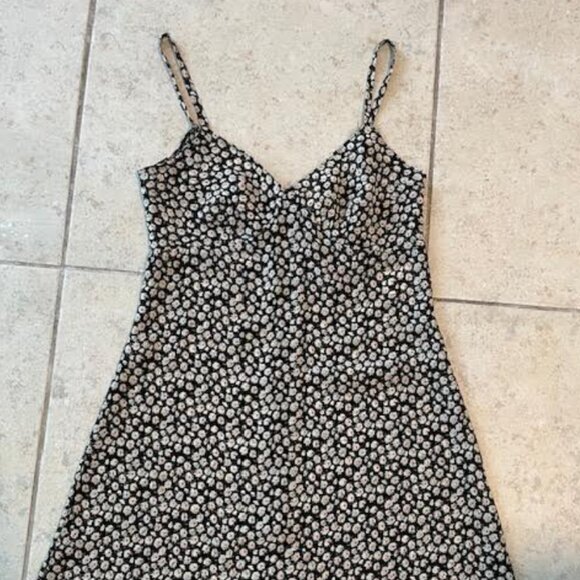 TOPSHOP Slip Dress Ditsy Floral Print Small Vintage 1990s Rare Made in UK - Picture 5 of 9